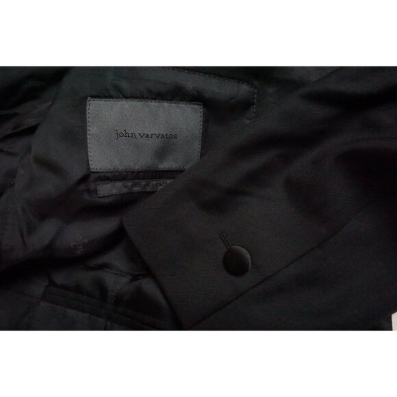 John Varvatos Black 100% Wool Tuxedo Coat Jacket Sz 40 Brand New